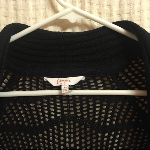 Candies Sweater women’s size xs junior black longer sweater see thru - Picture 8 of 15